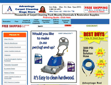 Tablet Screenshot of carpetcleaningmegastore.com